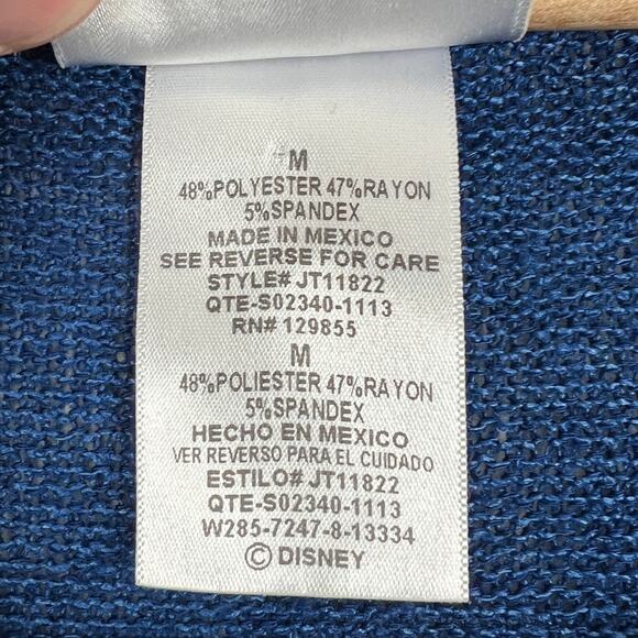 DISNEY PARKS Women's M Blue Mickey Mouse Winter Hat Lightweight Raglan Sweater - Picture 5 of 9